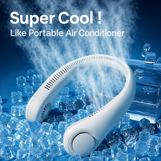 USB Rechargeable Neck Fan | 3 Modes With 360 Rotation | C-Type Charging Cable Included