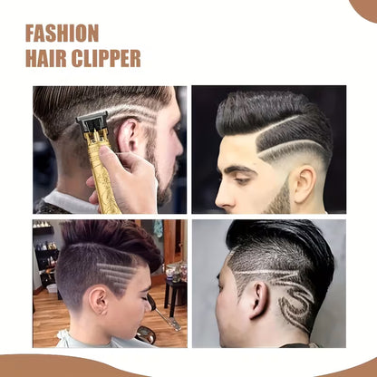 Cordless USB Hair Clipper – Professional Grooming Kit with 4 Comb Attachments