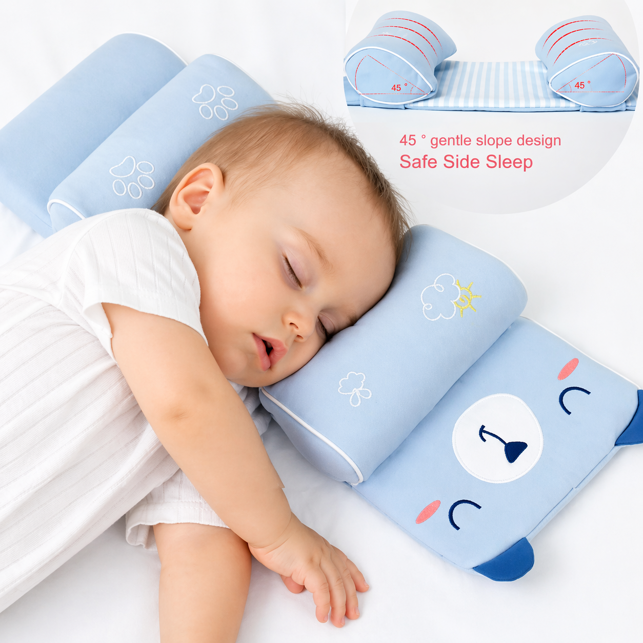 Baby Sleeping Bed Set With Pillow And Side Cushions – Soft Cotton Fabric, Comfortable And Breathable Mattress For Newborns And Infants – Marcado Cart