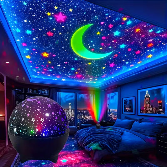 Star Projection Lamp – 7-Color Galaxy Night Light for Bedroom & Gaming Room