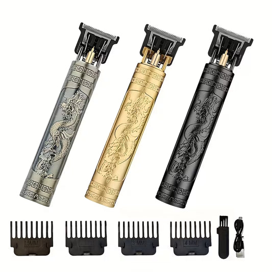 Cordless USB Hair Clipper – Professional Grooming Kit with 4 Comb Attachments