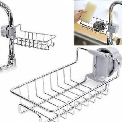 : Stainless Steel Sink Basket with Sponge Holder