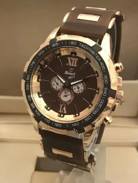 Men's Black Rubber Chronograph Watch Imported Quality