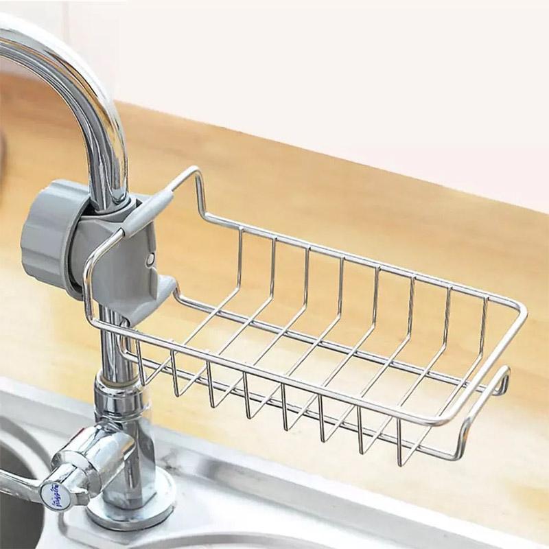 : Stainless Steel Sink Basket with Sponge Holder
