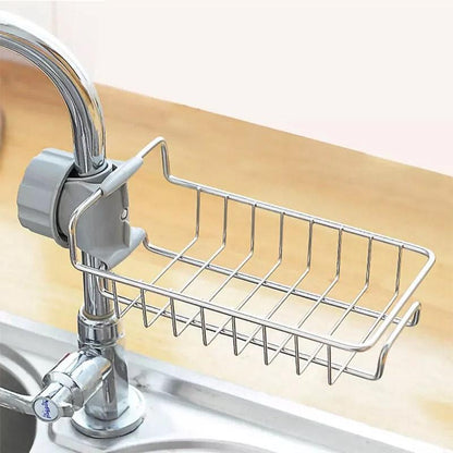 : Stainless Steel Sink Basket with Sponge Holder