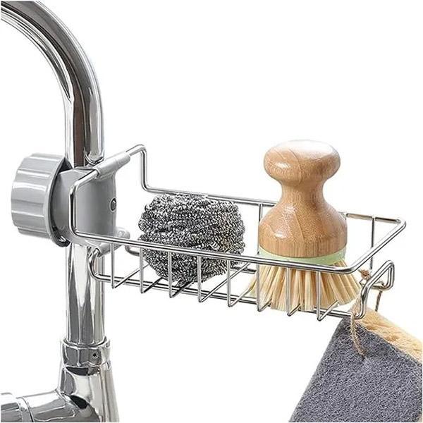 : Stainless Steel Sink Basket with Sponge Holder