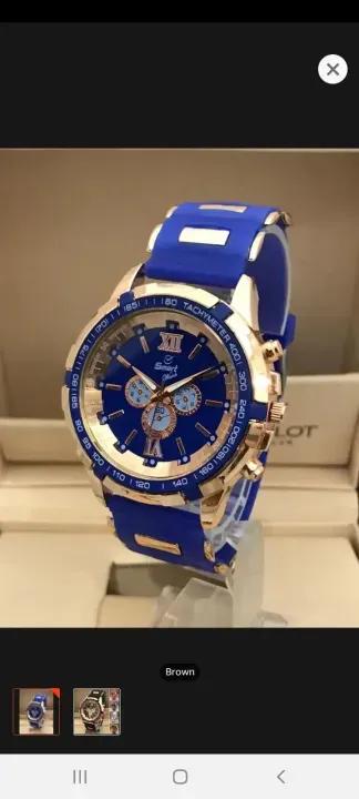Men's Black Rubber Chronograph Watch Imported Quality