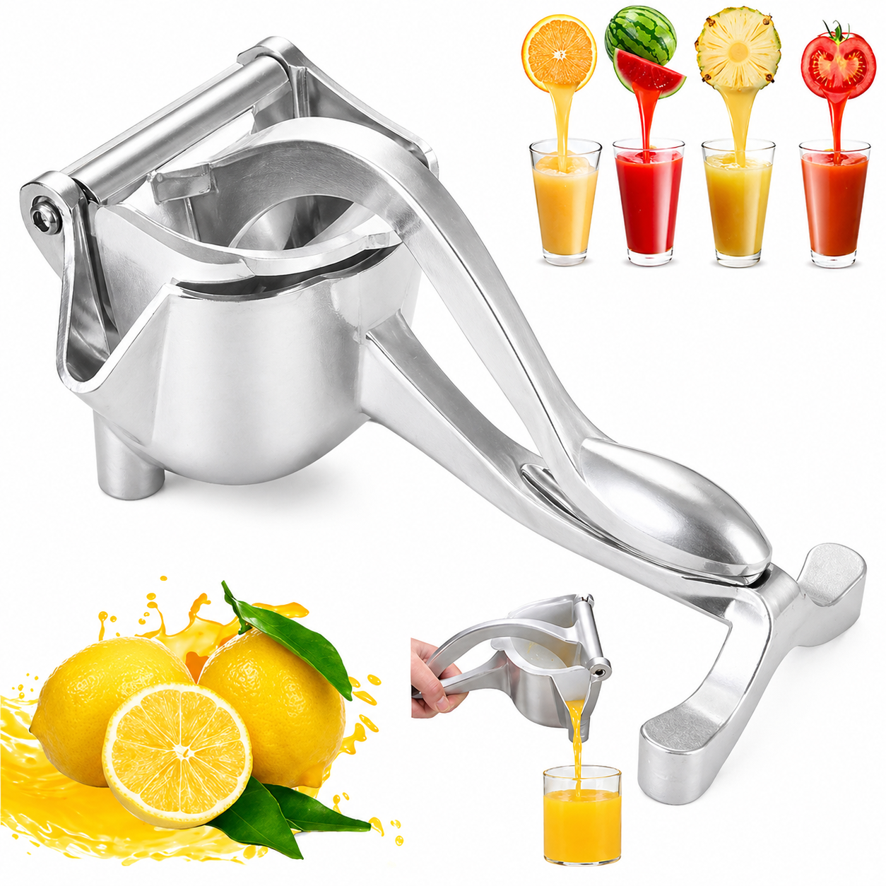 Stainless Steel Lemon Orange Clip Handheld FruJuicer it | Durable Manual Portable Juicer  | Kitchen & Baby Fruit Squeezer