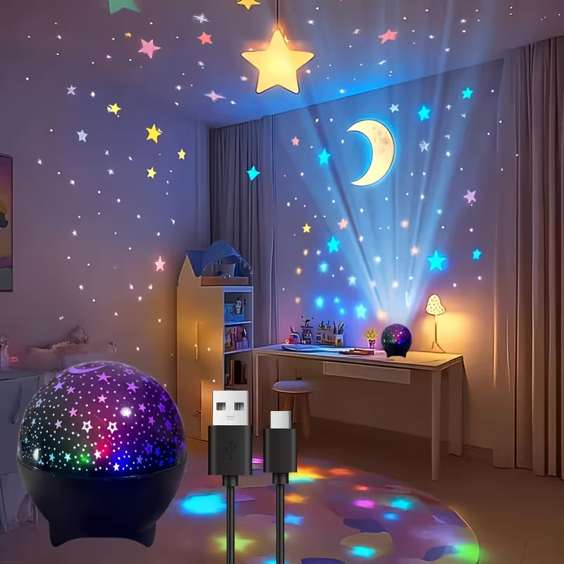 Star Projection Lamp – 7-Color Galaxy Night Light for Bedroom & Gaming Room